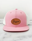 Pink Youth Kids Trucker Snapback Hats High Profile 6 Panel Flat Bill Caps - Tnee's