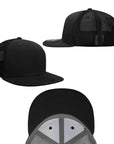 Black Youth Kids Trucker Snapback Hats High Profile 6 Panel Flat Bill Caps - Tnee's