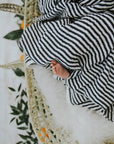 BLACK AND WHITE STRIPE SWADDLE - Tnee's