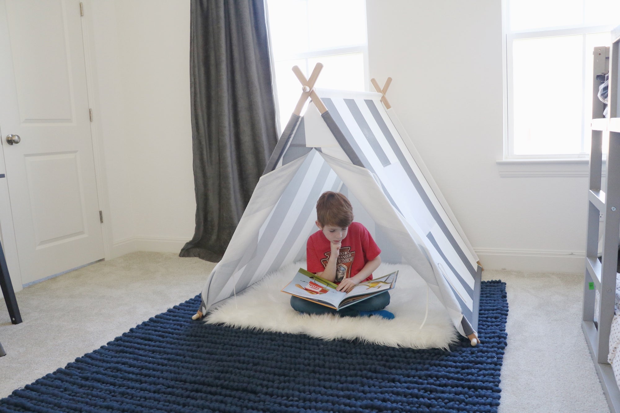 Gray/White Striped Tnee's A-frame Tent - Tnee's